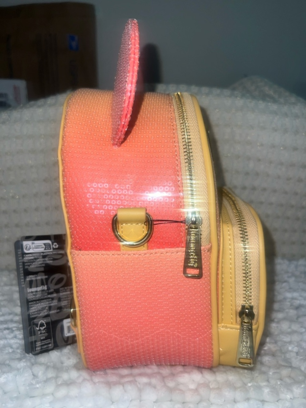 NWT Disney Loungefly Mickey Mouse Glitter Sequin Mini Backpack & Crossbody Bag - Picture 9 of 9